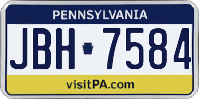 PA license plate JBH7584