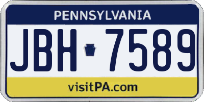 PA license plate JBH7589