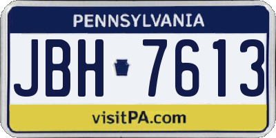 PA license plate JBH7613