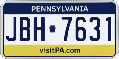 PA license plate JBH7631