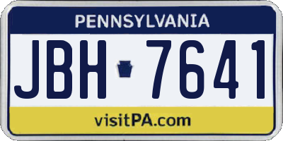 PA license plate JBH7641