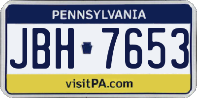 PA license plate JBH7653