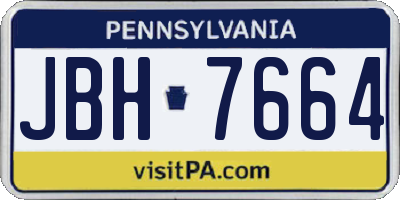 PA license plate JBH7664