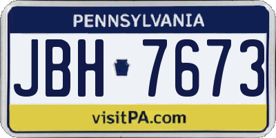 PA license plate JBH7673