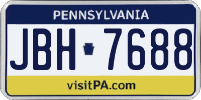 PA license plate JBH7688