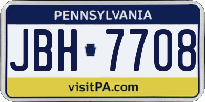 PA license plate JBH7708