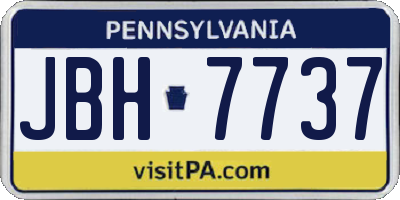 PA license plate JBH7737