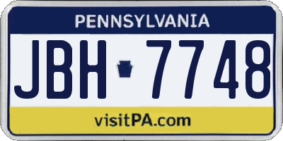 PA license plate JBH7748