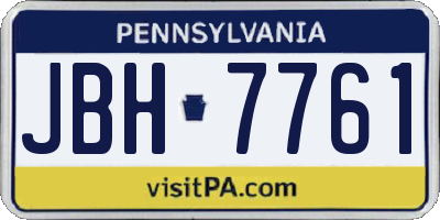 PA license plate JBH7761