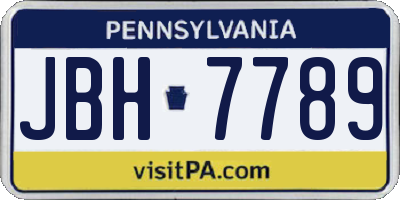 PA license plate JBH7789