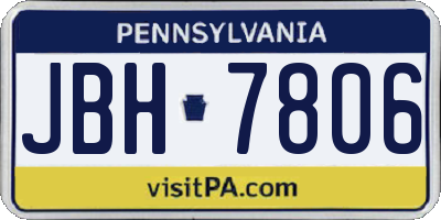 PA license plate JBH7806