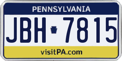 PA license plate JBH7815