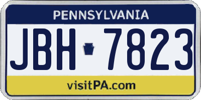 PA license plate JBH7823