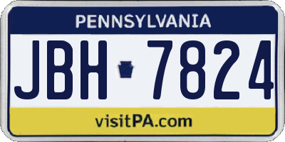 PA license plate JBH7824