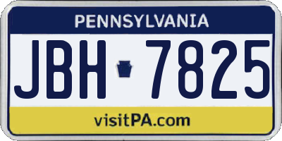 PA license plate JBH7825
