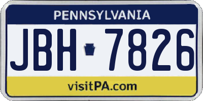 PA license plate JBH7826