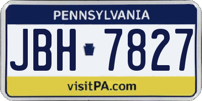 PA license plate JBH7827