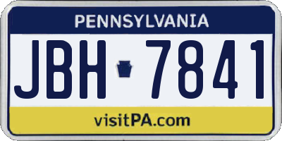 PA license plate JBH7841