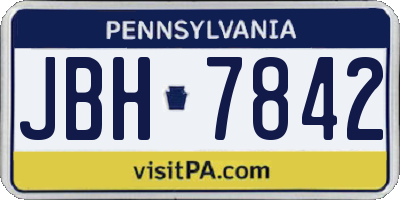 PA license plate JBH7842