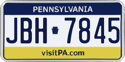 PA license plate JBH7845