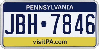 PA license plate JBH7846