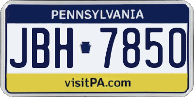 PA license plate JBH7850