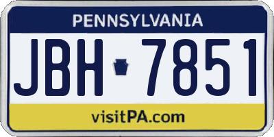 PA license plate JBH7851