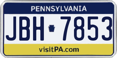 PA license plate JBH7853
