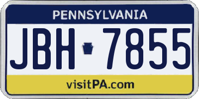 PA license plate JBH7855