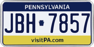 PA license plate JBH7857