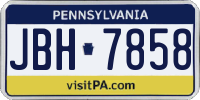 PA license plate JBH7858