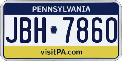 PA license plate JBH7860