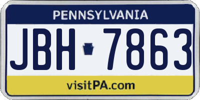 PA license plate JBH7863