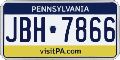 PA license plate JBH7866