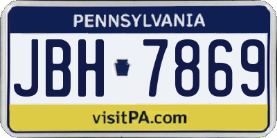 PA license plate JBH7869