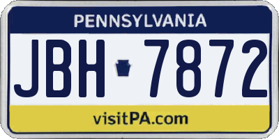 PA license plate JBH7872