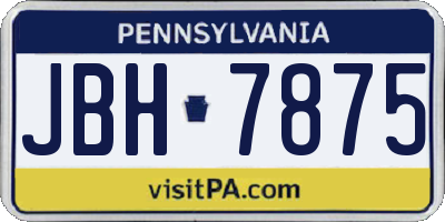 PA license plate JBH7875