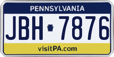 PA license plate JBH7876