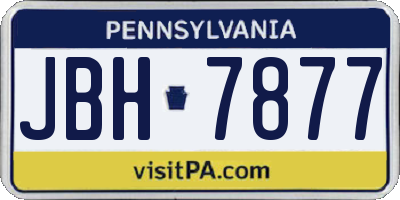 PA license plate JBH7877