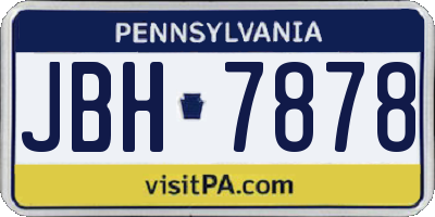 PA license plate JBH7878