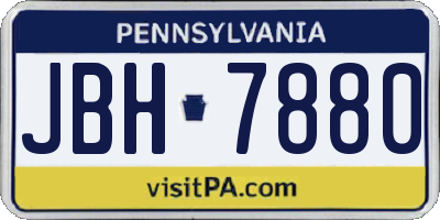 PA license plate JBH7880