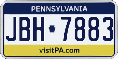 PA license plate JBH7883