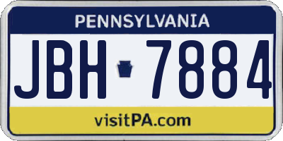 PA license plate JBH7884