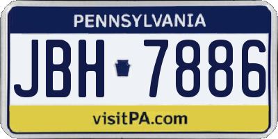 PA license plate JBH7886