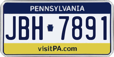 PA license plate JBH7891