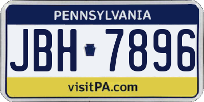 PA license plate JBH7896