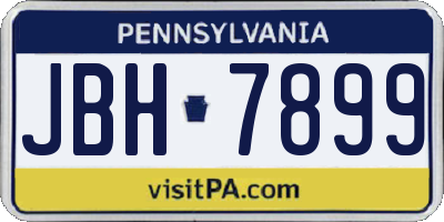 PA license plate JBH7899