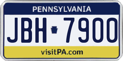 PA license plate JBH7900