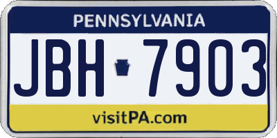 PA license plate JBH7903