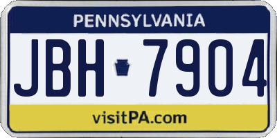 PA license plate JBH7904